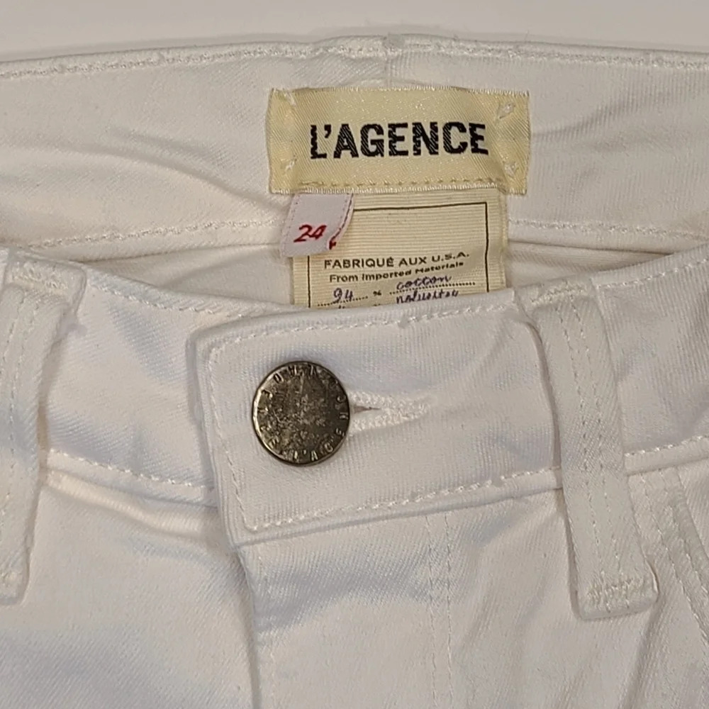 L'Agence Chantal Low Rise Skinny Jean Blanc White 24 - Picture 6 of 10